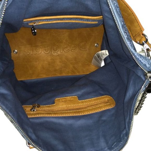 Desigual Stamped Floral Print Tote Bag DM13 - Picture 6 of 8